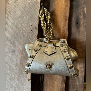 Versace "Authentic" Gold Bucket Evening Bag
